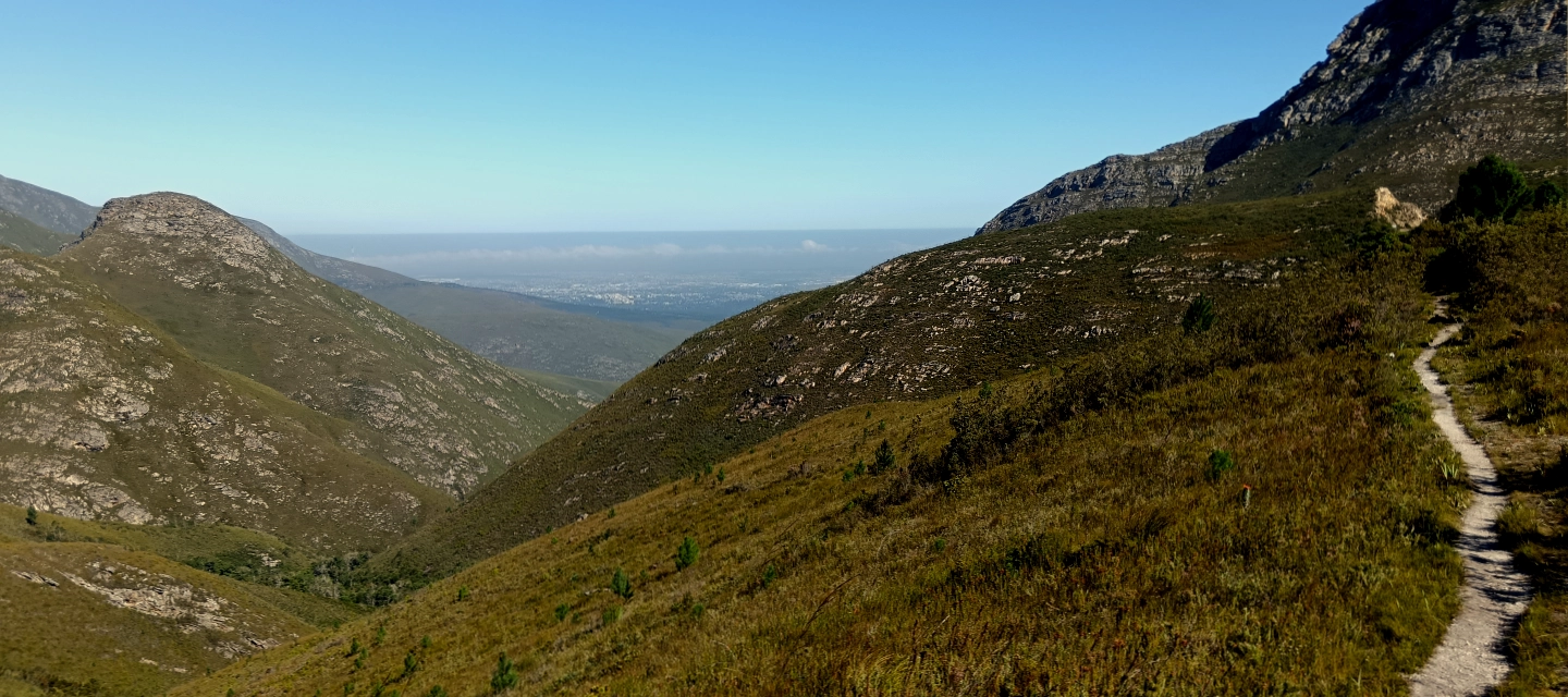 The majestic Outeniqua mountains tower over the bustling town of George in the Garden Route