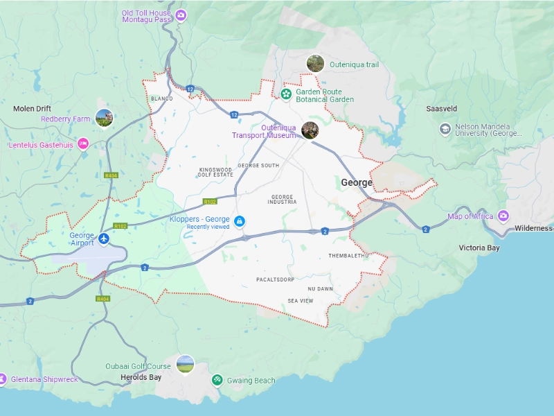 Map George Garden Route South Africa