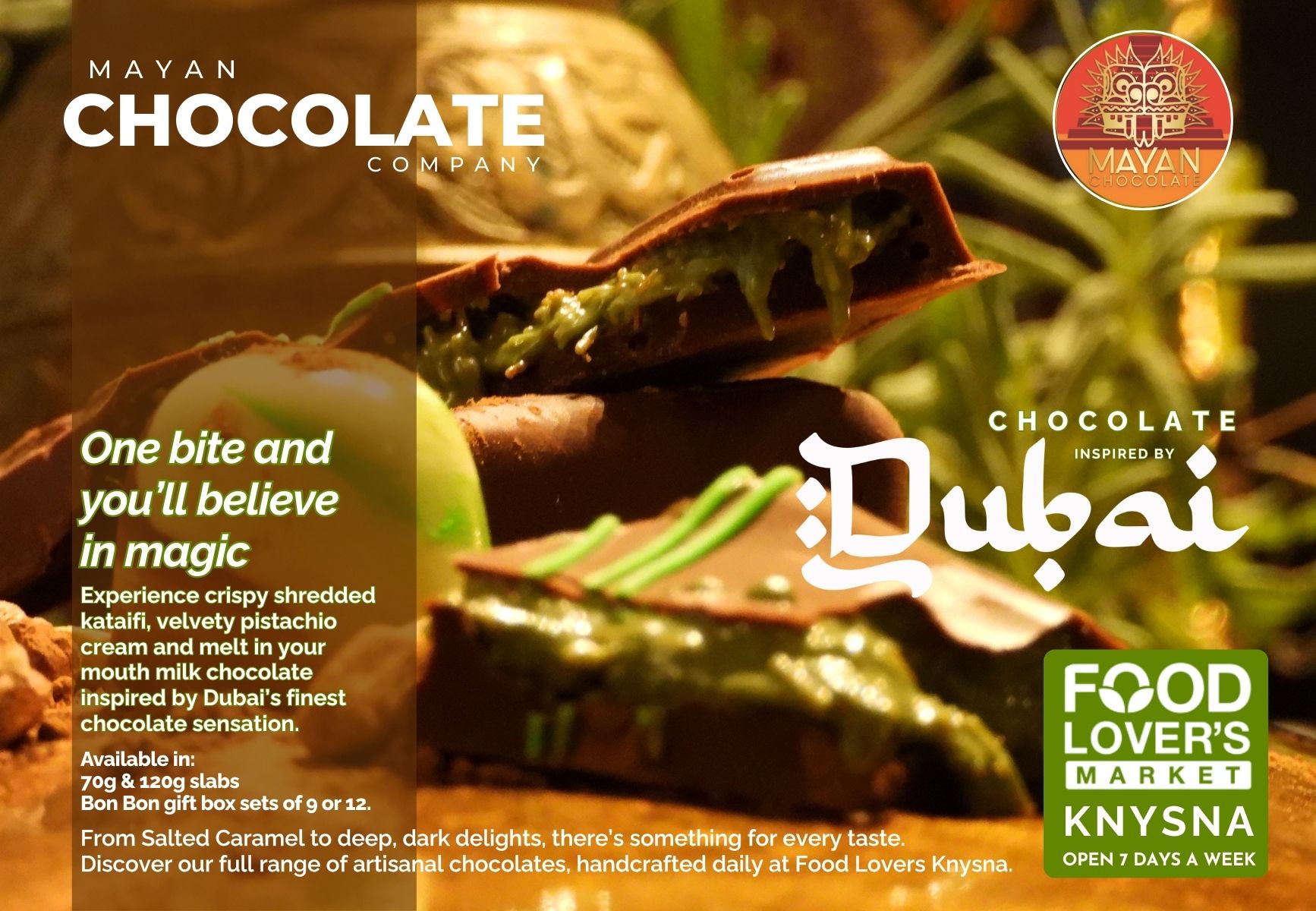 One bite and you’ll believe in magic - Inspired by the Dubai Chocolate Sensation - Mayan Chocolate company