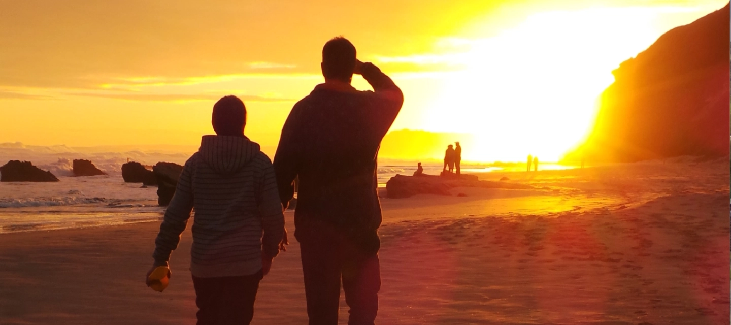 Sunset magic on Wilderness beach in the Garden Route, South Africa